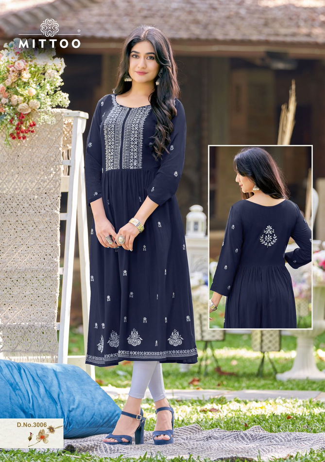 Mittoo Satrangi Thread Work Designer Kurtis Catalog
